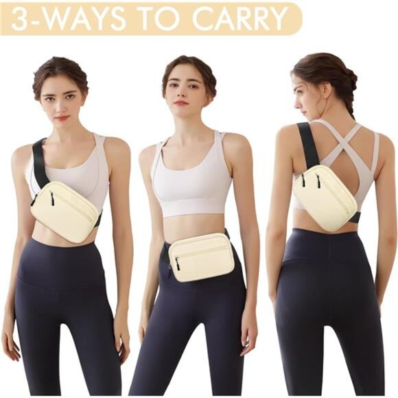 Women's 2L Capacity Cross Body Fanny Packs for Women Men with Adjustable Strap, - Picture 5 of 7